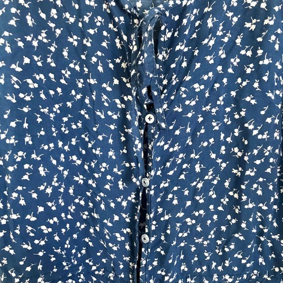 AUGUSTE 6 blue BOHO floral JUMPSUIT hippie 3/4 sleeve romper PLAYSUIT beach ♡ - Picture 10 of 10